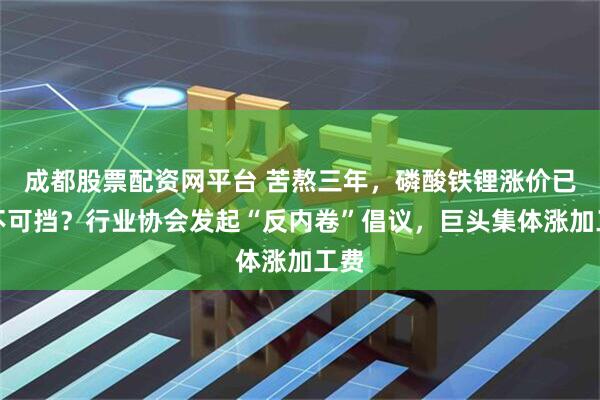 成都股票配资网平台 苦熬三年,磷酸铁锂涨价已势不可挡?行业协会发起“反内卷”倡议,巨头集体涨加工费
