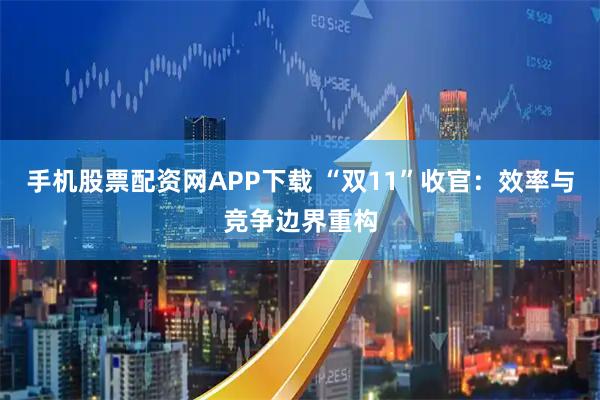 手机股票配资网APP下载 “双11”收官:效率与竞争边界重构